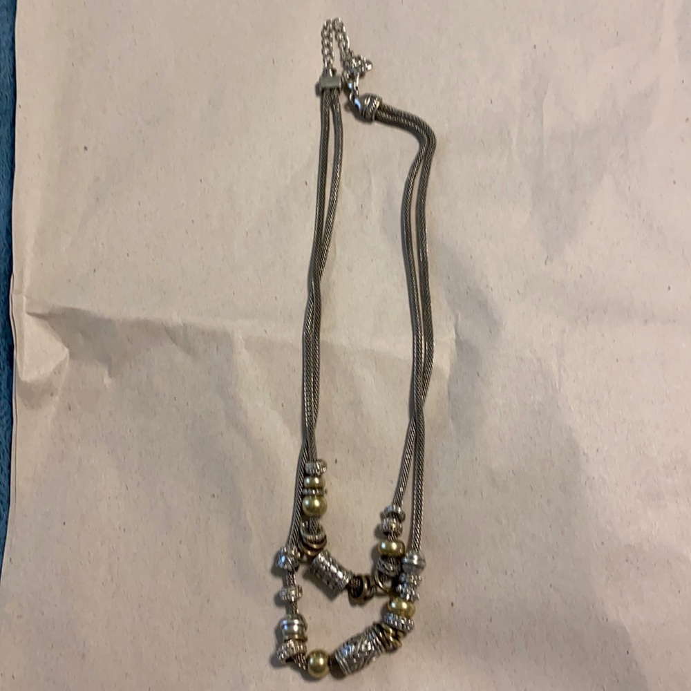 Silver and gold beaded necklace